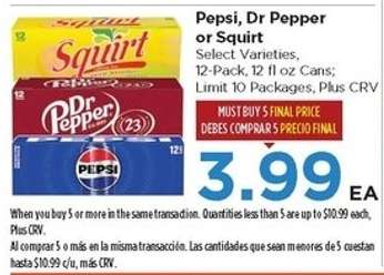 Pepsi, Dr Pepper or Squirt
