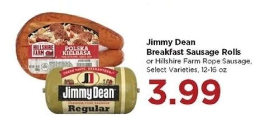 Jimmy Dean Breakfast Sausage Rolls or Hillshire Farm Rope Sausage