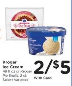 Kroger Ice Cream or Kroger Pie Shells