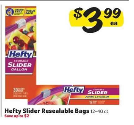 Hefty Slider Resealable Bags