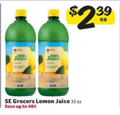 SE Grocers Lemon Juice