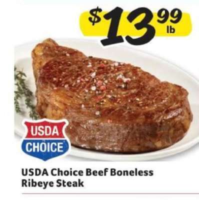 USDA CHOICE Beef Boneless Ribeye Steak