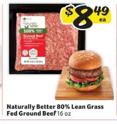Naturally Better 80% Lean Grass Fed Ground Beef
