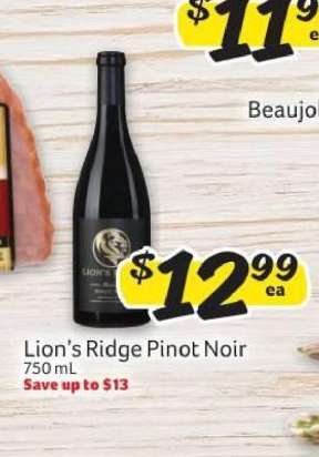 Lion’s Ridge Pinot Noir