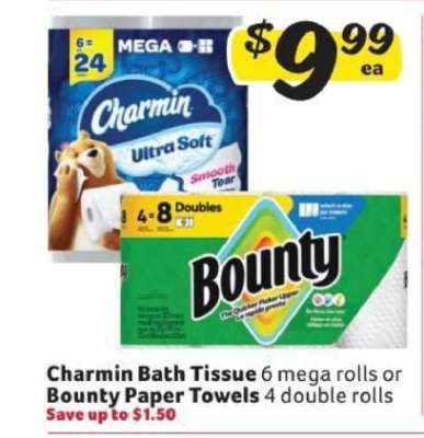 Charmin Bath Tissue or Bounty Paper Towels