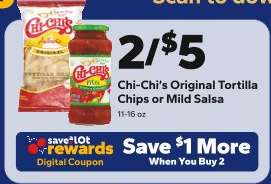 Chi-Chi's Original Tortilla Chips or Mild Salsa