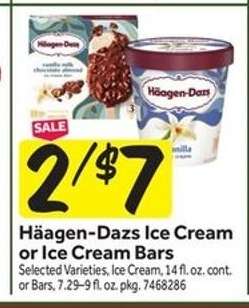 Häagen-Dazs Ice Cream or Ice Cream Bars