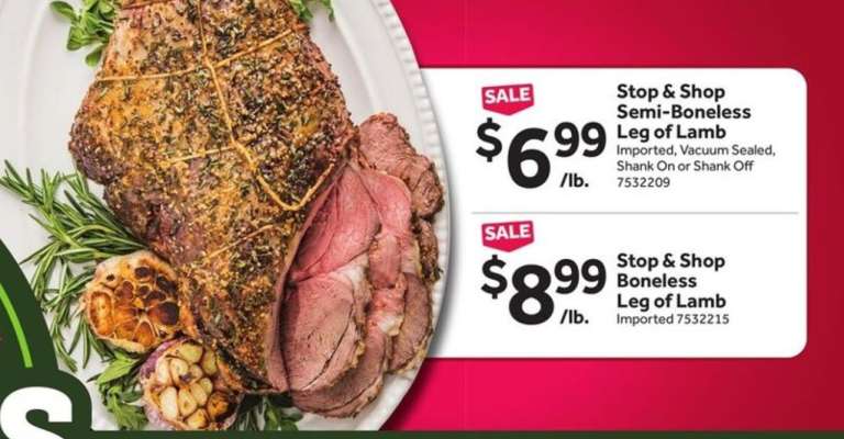 Stop & Shop Semi-Boneless Leg of Lamb
