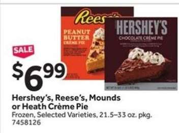 Hershey's, Reese's, Mounds or Heath Crème Pie