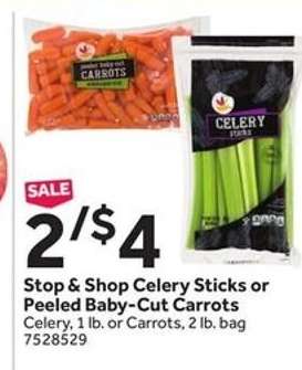 Stop & Shop Celery Sticks or Peeled Baby-Cut Carrots