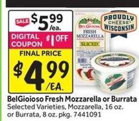 BelGioioso Fresh Mozzarella or Burrata