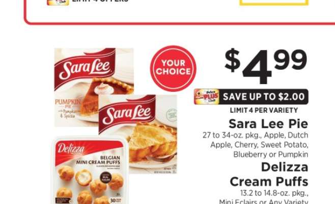 Sara Lee Pie / Delizza Cream Puffs