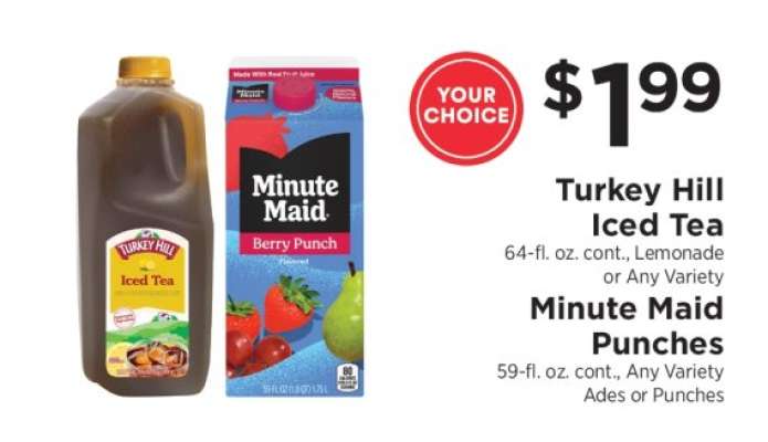 Turkey Hill Iced Tea or Minute Maid Punches