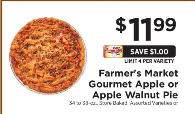 Farmer's Market Gourmet Apple or Apple Walnut Pie