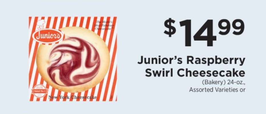 Junior's Raspberry Swirl Cheesecake