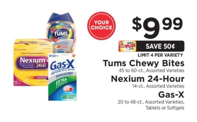 Tums Chewy Bites / Nexium 24-Hour / Gas-X