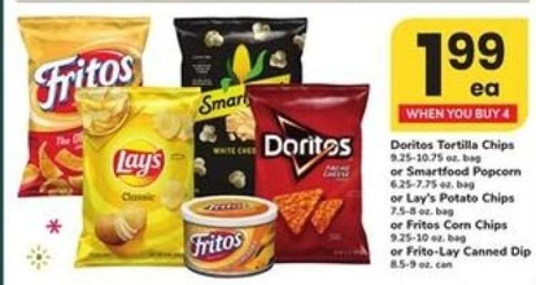 Doritos, Smartfood, Lay's, Fritos