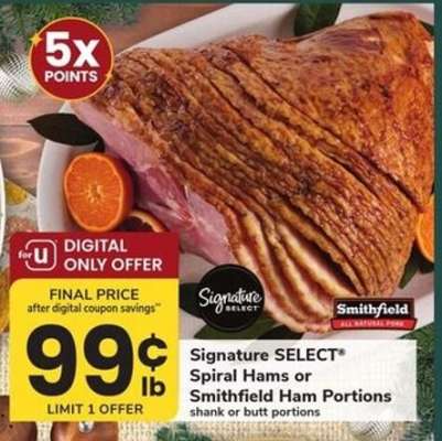 Signature SELECT Spiral Hams or Smithfield Ham Portions