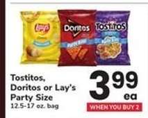 Tostitos, Doritos or Lay’s Party Size