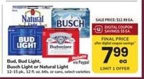 Bud, Bud Light, Busch Light or Natural Light