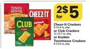 Cheez-It Crackers or Club Crackers or Keebler Townhouse Crackers