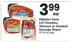 Hillshire Farm Lit'l Smokies, Wieners or Smoked Sausage Ropes