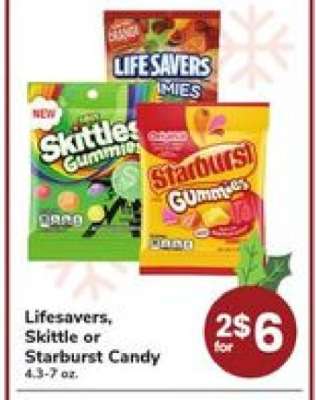 Lifesavers, Skittle or Starburst Candy