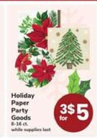 Holiday Paper Party Goods