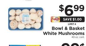 Bowl & Basket White Mushrooms