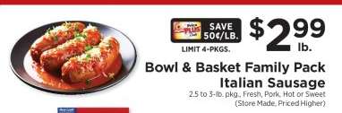 Bowl & Basket Family Pack Italian Sausage