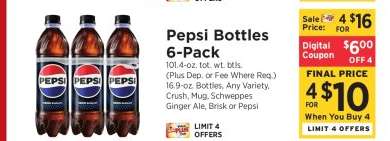 Pepsi Bottles 6-Pack