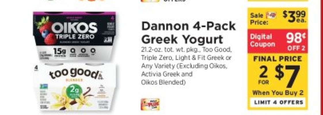 Dannon 4-Pack Greek Yogurt