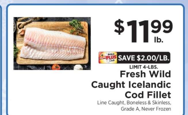 Fresh Wild Caught Icelandic Cod Fillet