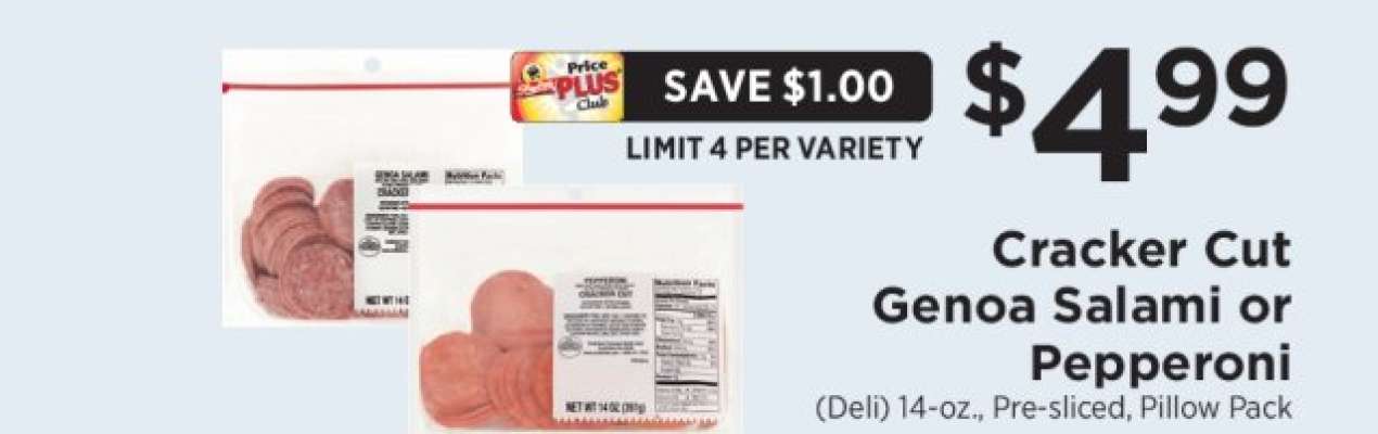 Cracker Cut Genoa Salami or Pepperoni