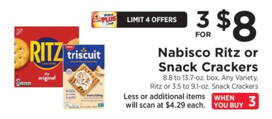 Nabisco Ritz or Snack Crackers