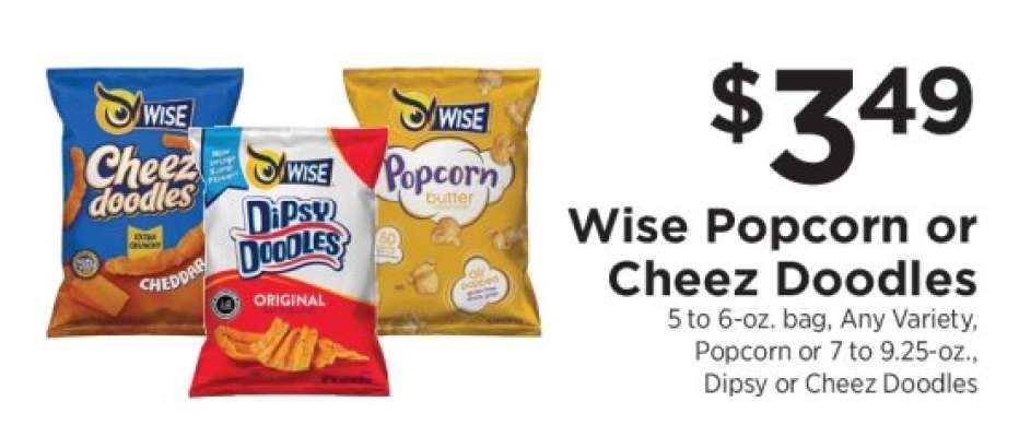 Wise Popcorn or Cheez Doodles