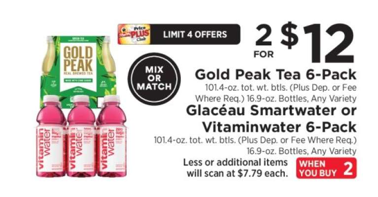 Gold Peak Tea 6-Pack or Glacéau Smartwater or Vitaminwater 6-Pack