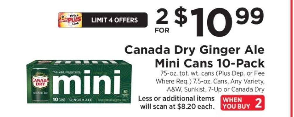 Canada Dry Ginger Ale Mini Cans 10-Pack