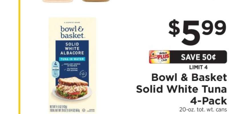 Bowl & Basket Solid White Tuna 4-Pack