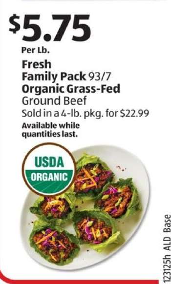 Fresh Family Pack 93/7 Organic Grass-Fed Ground Beef