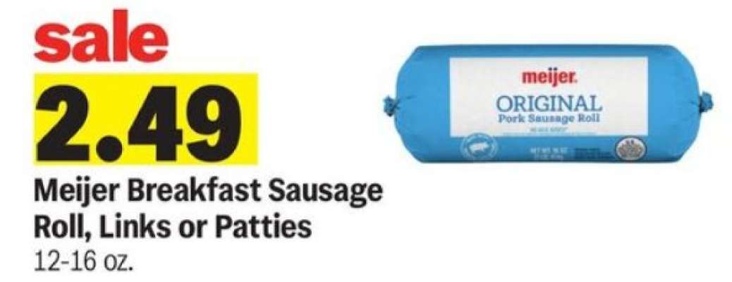 Meijer Breakfast Sausage Roll, Links or Patties