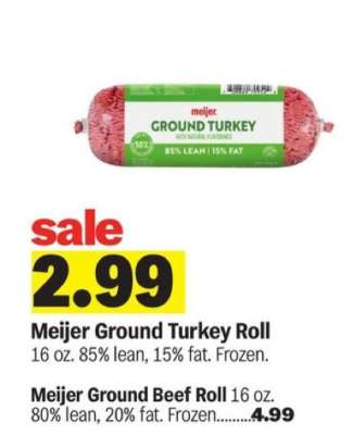 Meijer Ground Turkey Roll