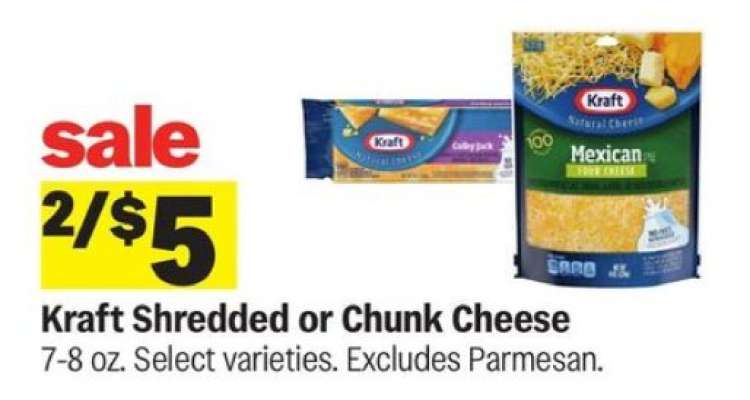 Kraft Shredded or Chunk Cheese*