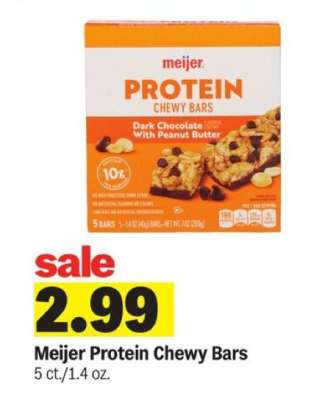 Meijer Protein Chewy Bars