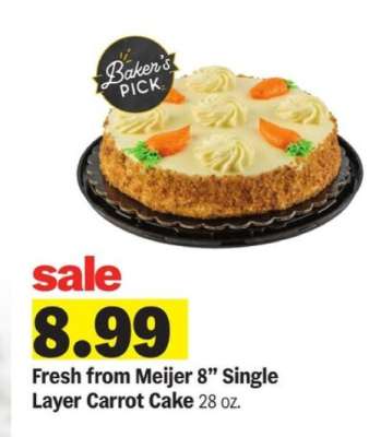 Fresh from Meijer 8” Single Layer Carrot Cake