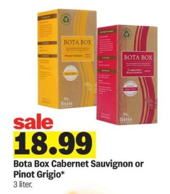Bota Box Cabernet Sauvignon or Pinot Grigio*