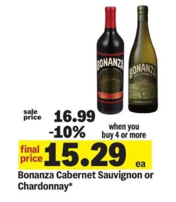 Bonanza Cabernet Sauvignon or Chardonnay