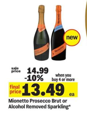 Mionetto Prosecco Brut or Alcohol Removed Sparkling*