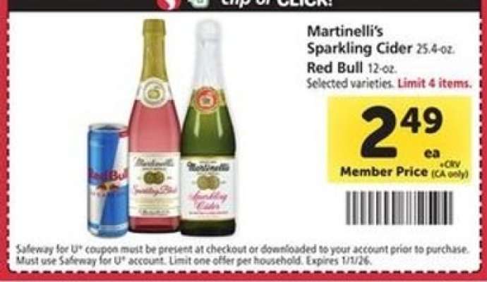 Martinelli’s Sparkling Cider / Red Bull