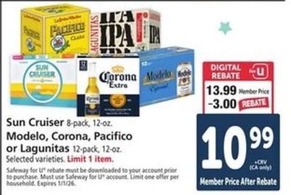 Sun Cruiser, Modelo, Corona, Pacifico or Lagunitas